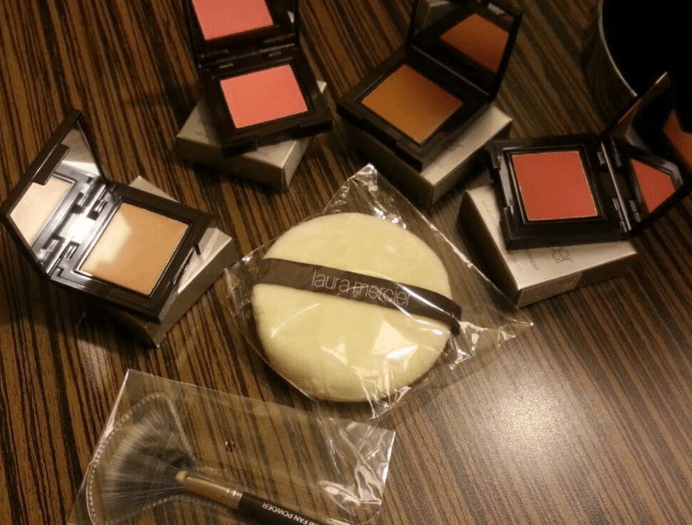 Laura Mercier Sponge, Lip Tint, Cream Bronzer and Cream Blush-On